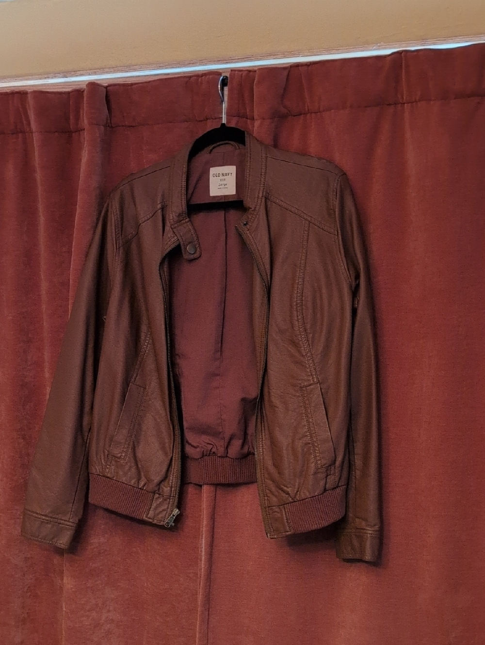 Old Navy Brown Faux Leather Bomber Jacket